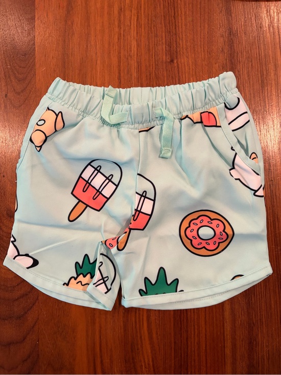 monica + andy Other - Monica & Andy Kids Mint Green Summer Favorites Print Swim Shorts